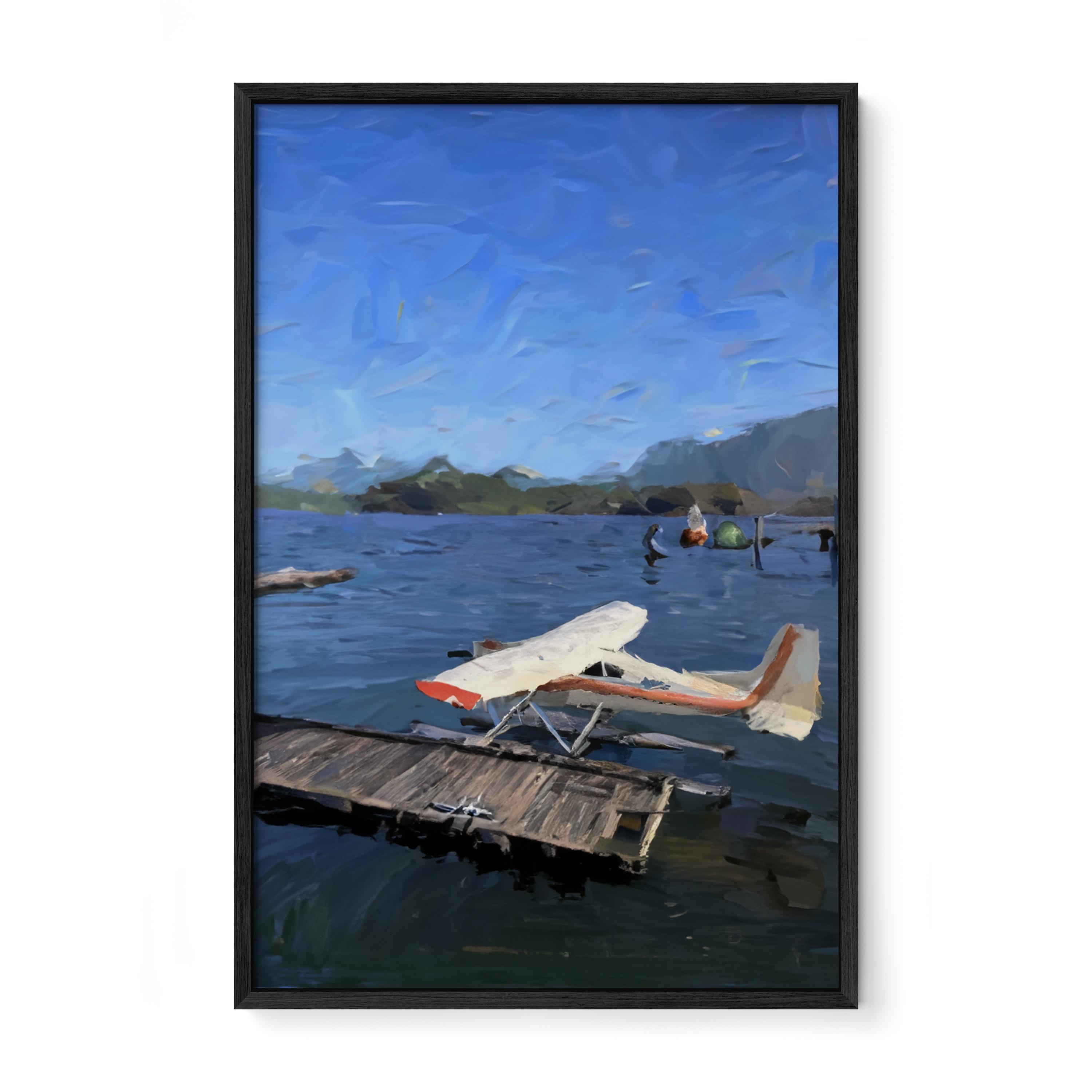 Tofino Waterfront Plane - Oil Painting Print