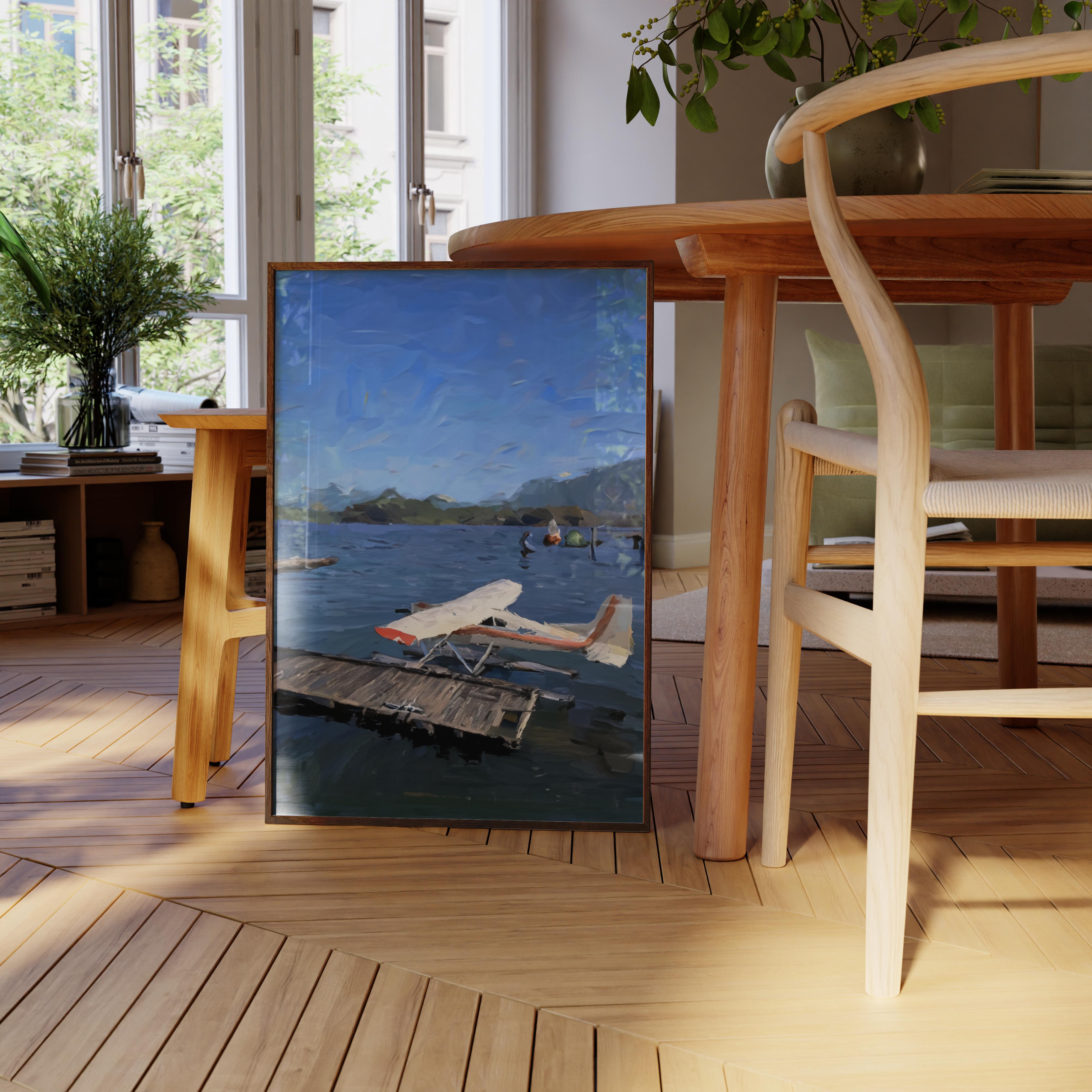 Tofino Waterfront Plane - Oil Painting Print