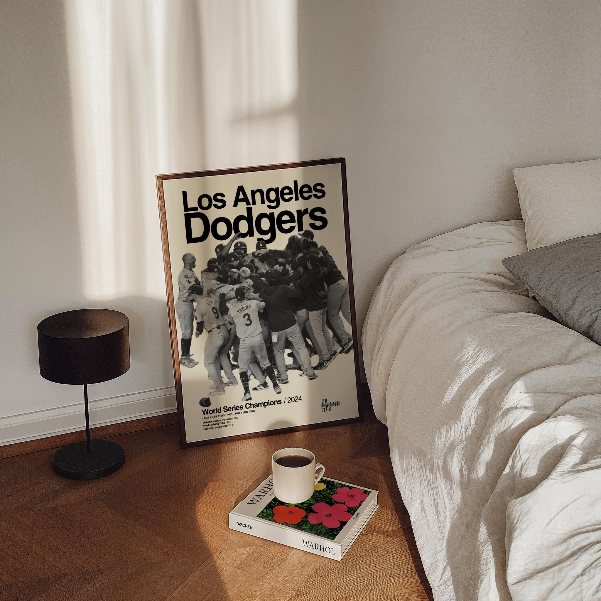 2024 LA Dodgers Poster, Freeman & Ohtani World Series Mid-Century Modern Print, Minimalist Baseball Art, Los Angeles Dodgers Poster