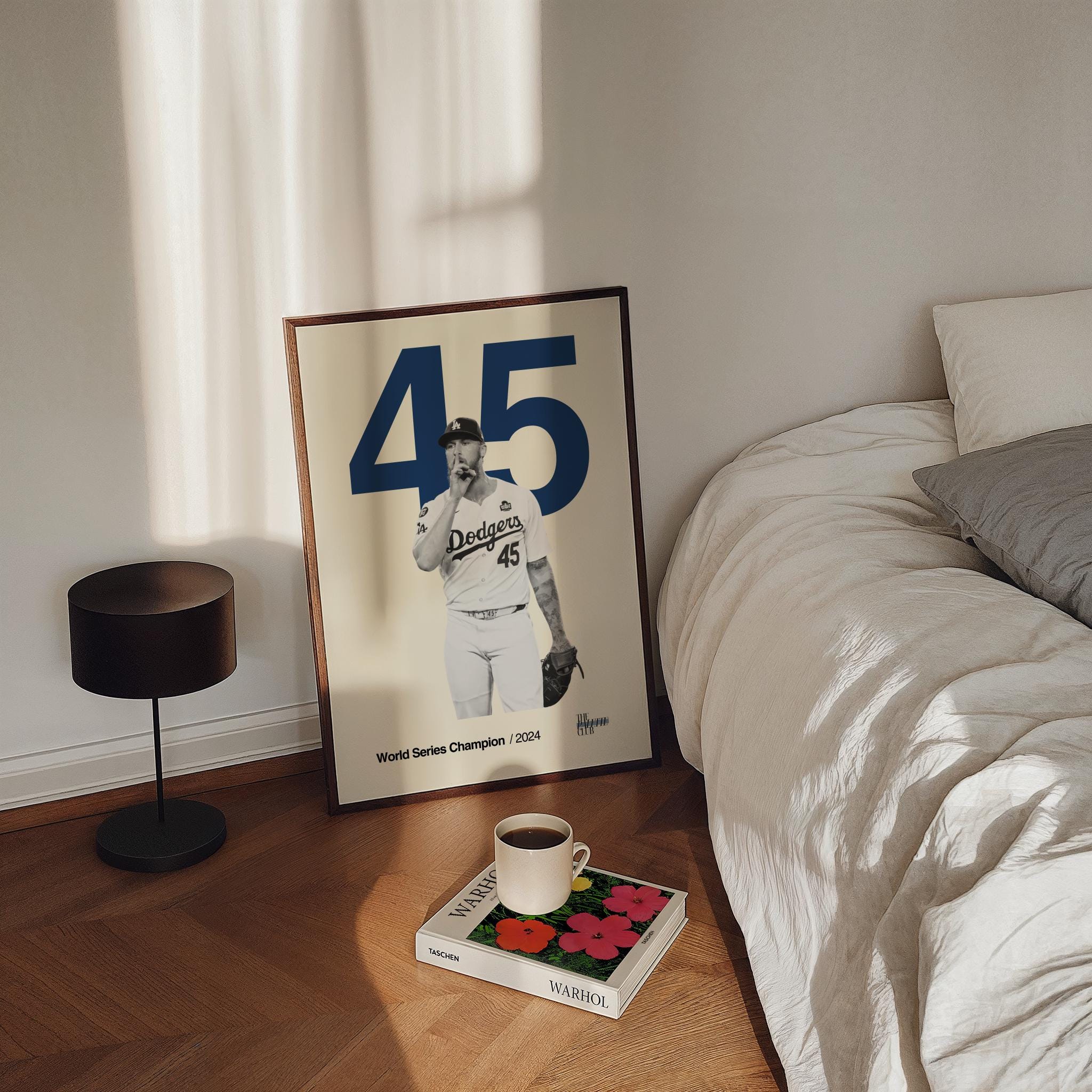 Michael Kopech &quot;45&quot; Poster, LA Dodgers World Series Champions Mid-Century Modern Poster, Baseball Art, Minimalist Los Angeles Dodgers Print